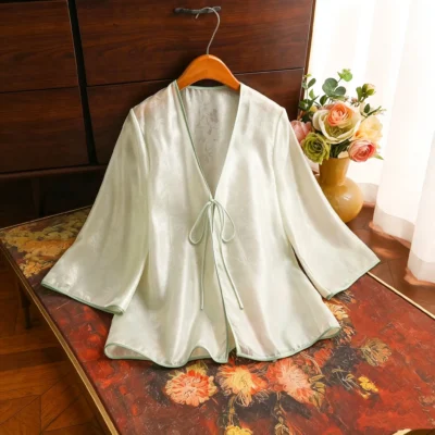 Song brocade silk top