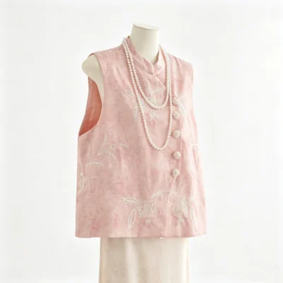 Song brocade silk top