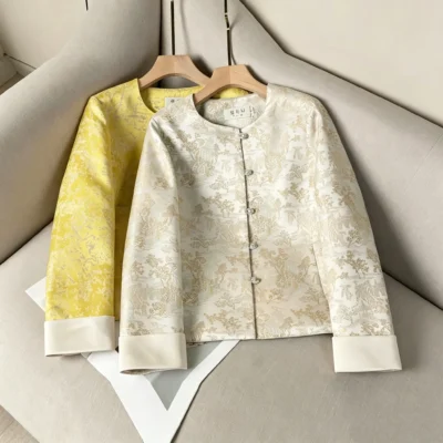 Song brocade silk top