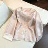 Song brocade silk top