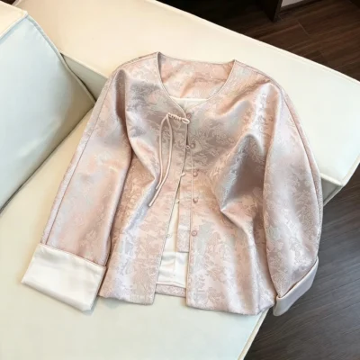 Song brocade silk top