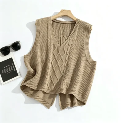 Knitted cashmere vest