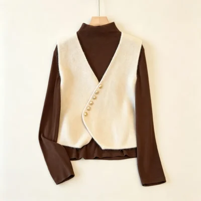Knitted cashmere vest